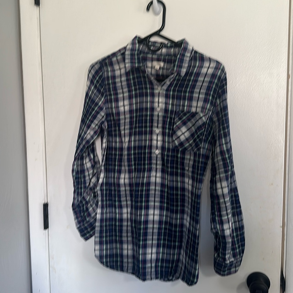 Talbots Plaid Blouse